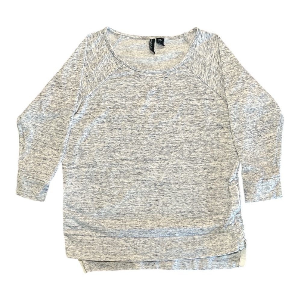 Cynthia Rowley Sweater Heather Gray 3/4 Sleeve Boat Neck Side Zip Women’s Size M